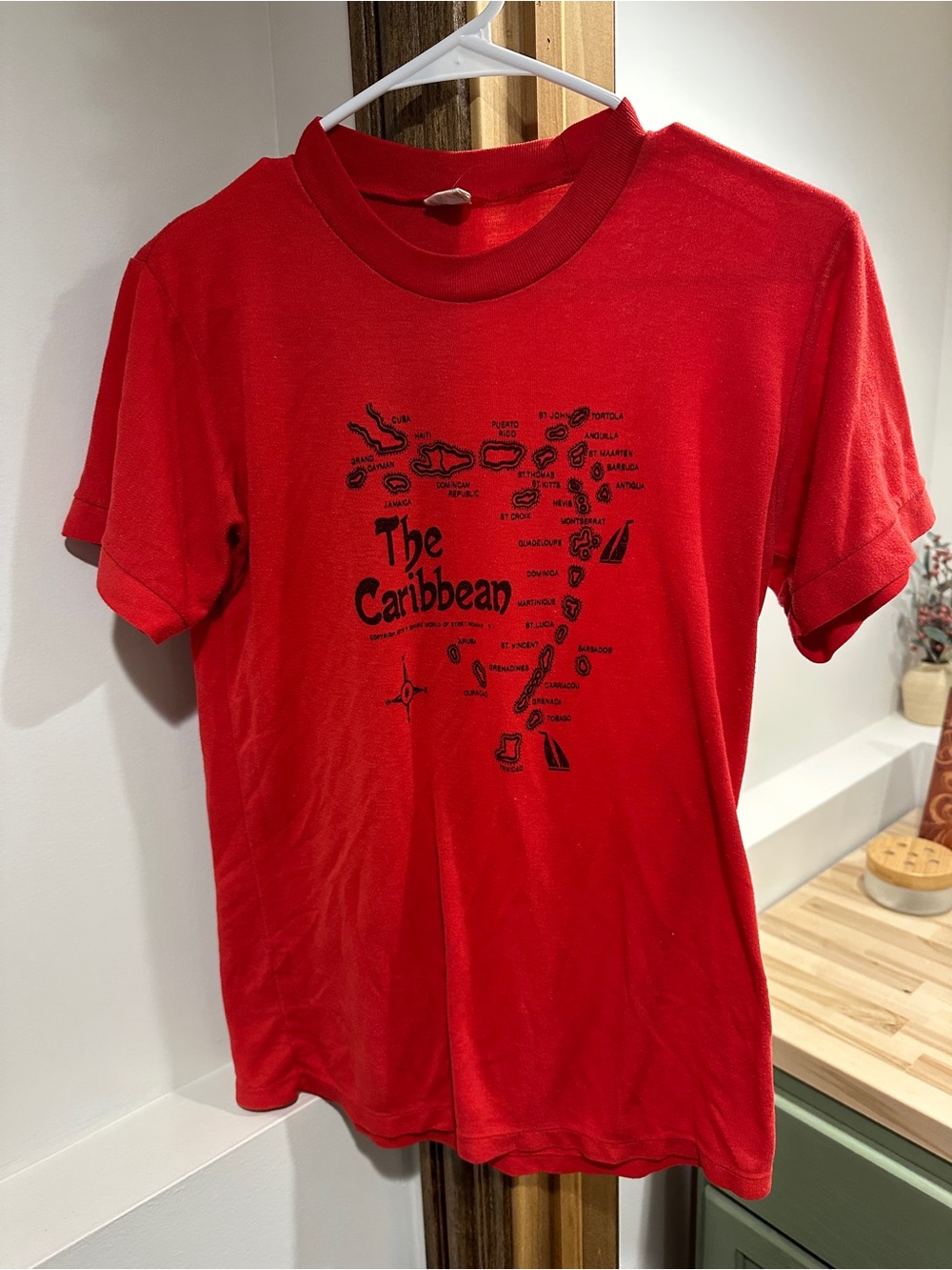 Vintage Red 'The Caribbean' Graphic Short-Sleeve T-Shirt - Men
